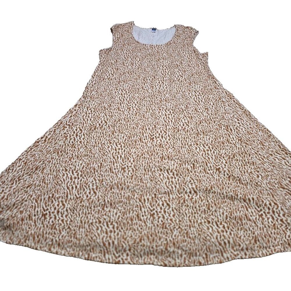 Old Navy Fit & Flare Dress Midi Cheeta Print 2XL Sleeveless Round Neck Hourglass - Picture 4 of 9